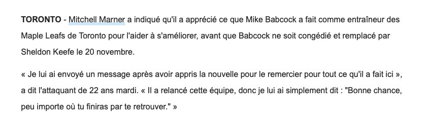 La GROSSE CLASSE de Mitch Marner...