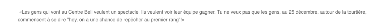 La seule façon que Claude Julien SAUVE sa JOB....