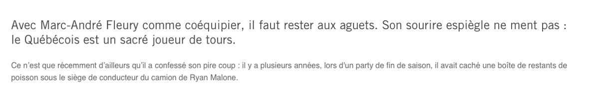 Le LEADER INCONTESTÉ de Max Pacioretty...