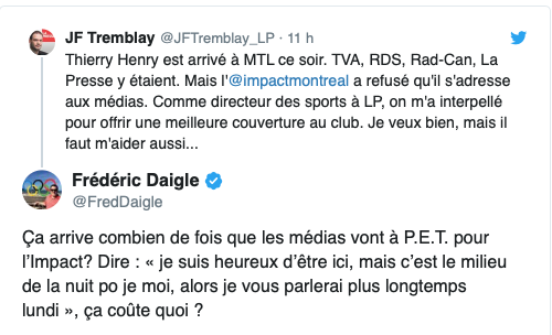 L'Impact et Thierry Henry MÉPRISENT déjà les médias FEFANS du Québec...