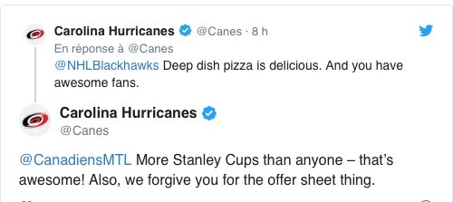 Maintenant que les Hurricanes ont PARDONNÉ au CH.