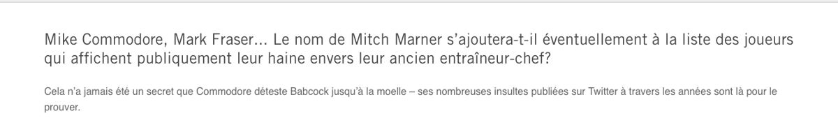 Mike Babcock...est un MONSTRE...un TROU du C.....