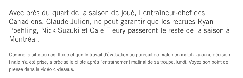 Nick Suzuki pensait avoir son POSTE ASSURÉ..