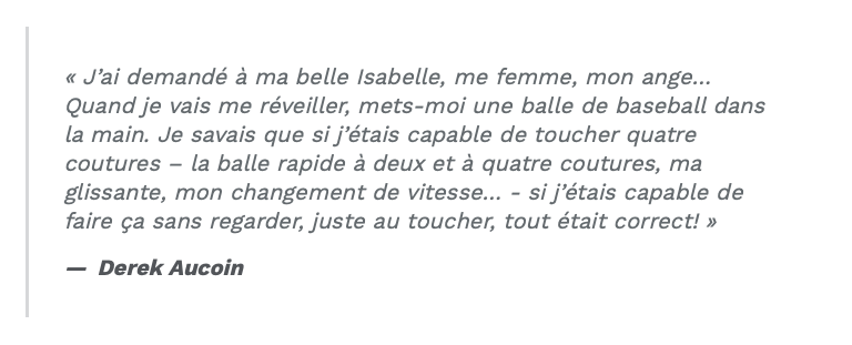 On a pleuré à chaudes larmes en lisant le témoignage de Derek Aucoin..