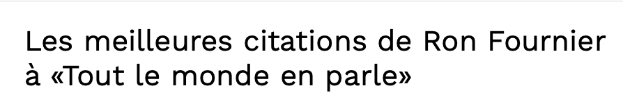 Ron Fournier a donné tout un SHOW à TOUT LE MONDE EN PARLE..