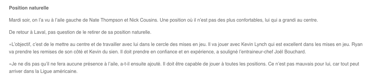 Ryan Poehling se COUCHE devant JOJO BOUCHARD.