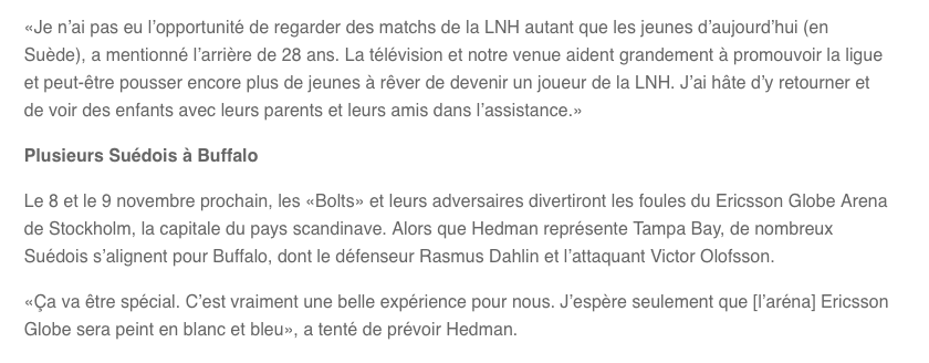 Victor Hedman DÉCONCENTRÉ par son TRIP SUÉDOIS....