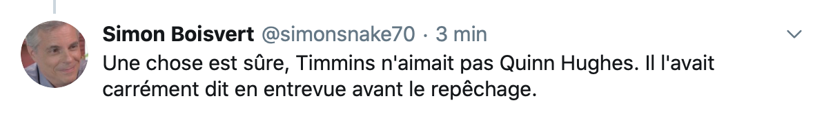 Après le match d'hier, il faut sacrer Trevor Timmins dehors...