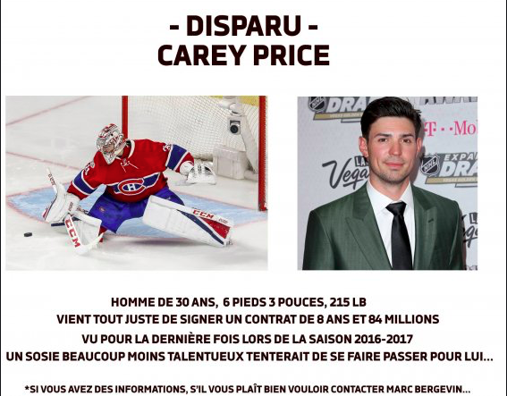 Carey Price ÉCHANGÉ, Bergevin CONGÉDIÉ...