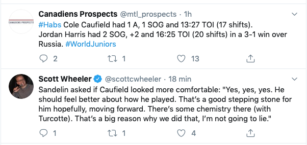 Cole Caufield ENCENSÉ par son coach...MAIS...