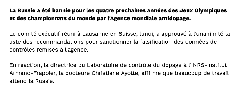 Combien de Russes sont DOPÉS dans la LNH?