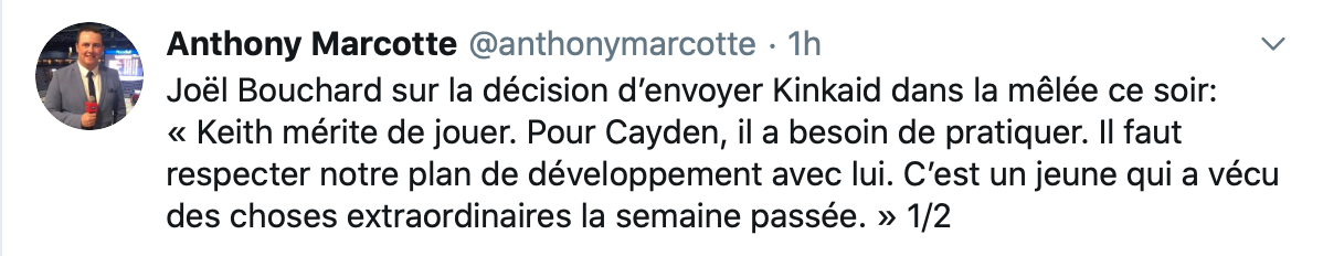 HAHA...JOJO qui dit le contraire de Marc Bergevin...