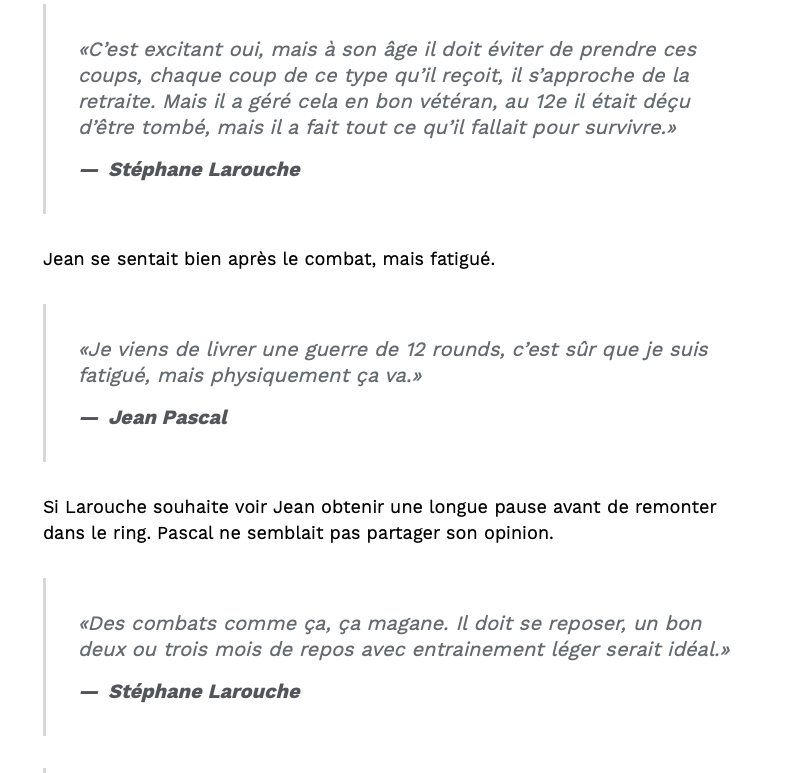 Jean Pascal a-t-il VOLÉ le COMBAT?