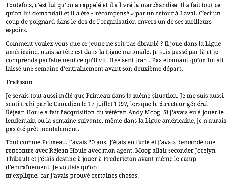 José Théodore DÉTRUIT le CH!!!! Pour avoir DÉTRUIT la CONFIANCE de Cayden Primeau!!!!