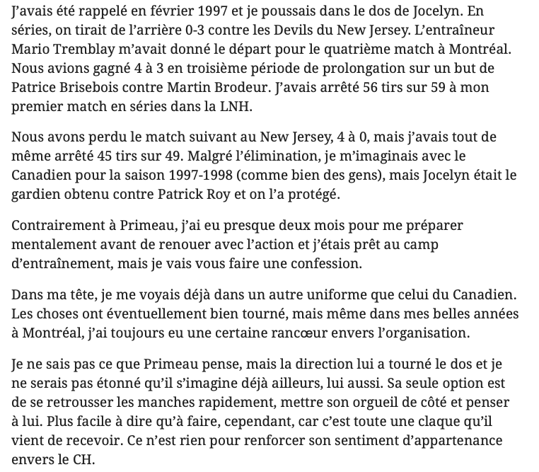 José Théodore DÉTRUIT le CH!!!! Pour avoir DÉTRUIT la CONFIANCE de Cayden Primeau!!!!