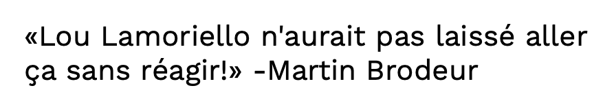 Martin Brodeur VISE Marc Bergevin...