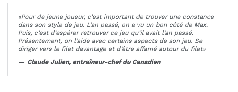 Max Domi et Claude Julien....ça CHAUFFE....