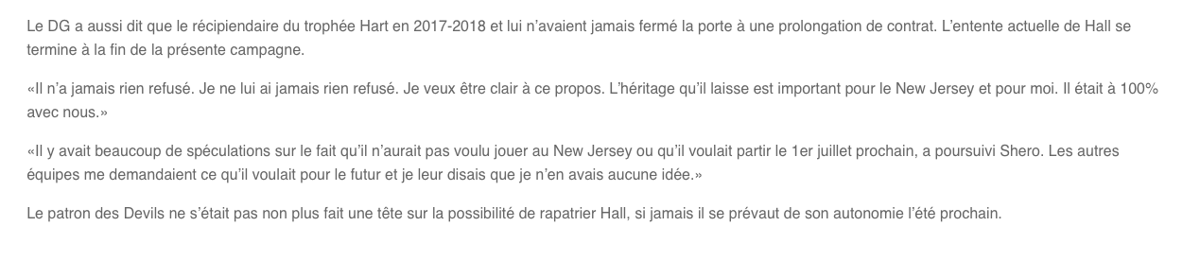 Ray Shero REFUSE de comprendre...qu'il a CHOKÉ le dossier Taylor Hall..