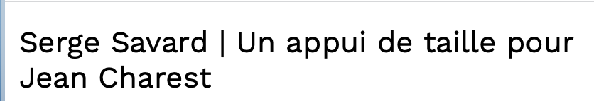 Serge Savard...appuie...Jean Charest....