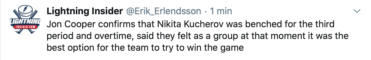 WOW...Le coach du Lightning a des couilles...