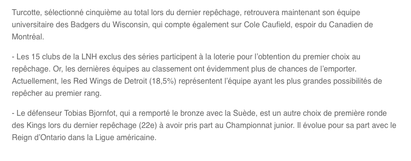 Alexis Lafrenière continue de dire à ses proches....