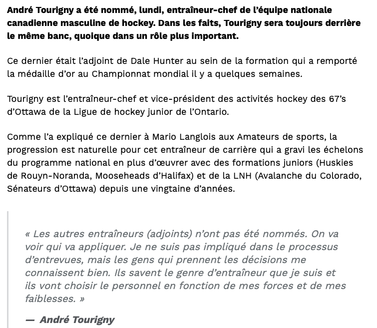 André Tourigny parle de Romanov, il veut la JOB de JULIEN!!!!