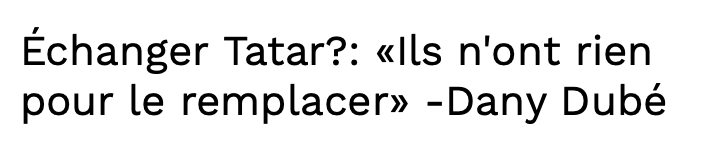 Au tour de Dany Dubé de REJETER une transaction impliquant Tomas Tatar...