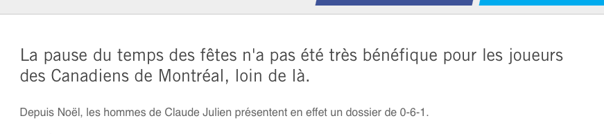 Ce n'est pas juste Claude Julien qui a PERDU son VESTIAIRE...