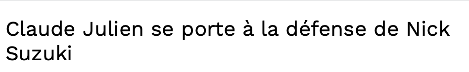 Claude Julien DÉFEND Nick Suzuki... En VISANT Ben Chiarot..