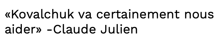Claude Julien le nouveau CHUMMÉ d'Ilya Kovalchuk...