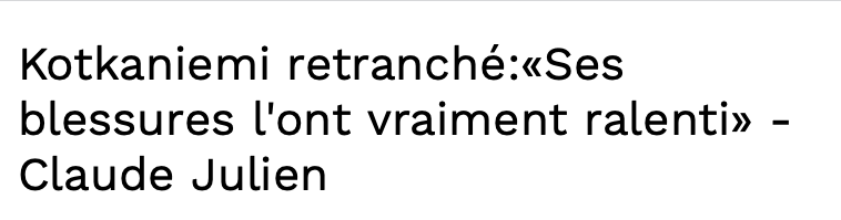 Claude Julien PRESSÉ de questions concernant le RETRAIT de Jesperi Kotkaniemi...