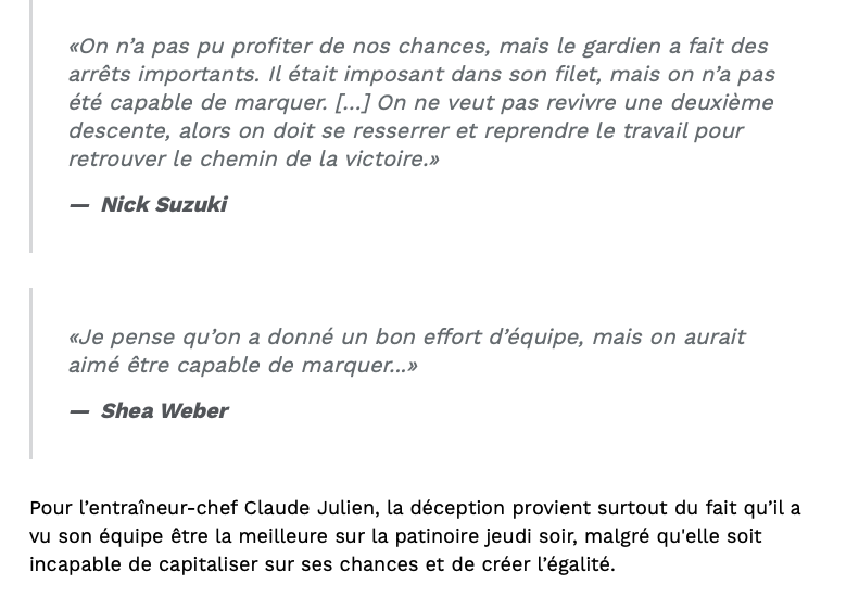 Claude Julien voulait VISER Carey Price...