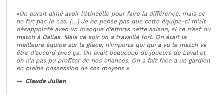 Claude Julien voulait VISER Carey Price...