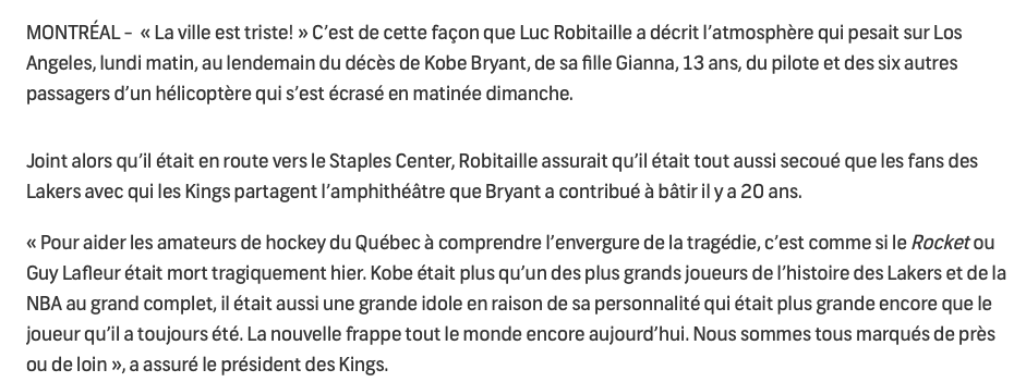 Comme si Guy Lafleur était MORT TRAGIQUEMENT...