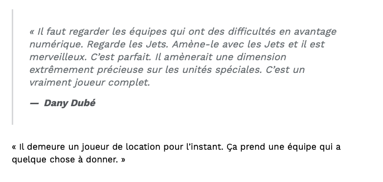 Dany Dubé se MOUILLE...dans le dossier Pageau...