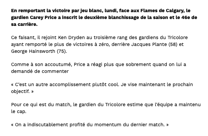 Est-ce que Carey Price mérite le TEMPLE de la RENOMMÉE...