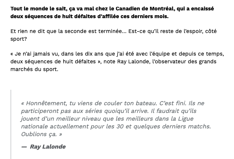 Geoff Molson se PREND pour Mario Lemieux...