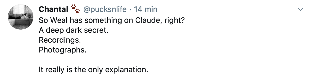 HAHA...Le monde commence à penser que Jordan Weal fait chanter Claude Julien...