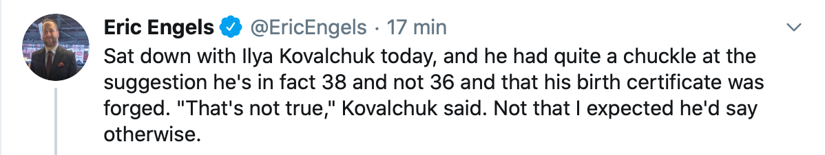 Ilya Kovalchuk n'aurait pas 36 ans ???