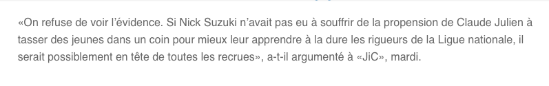 Jean-Charles Lajoie ACCUSE Claude Julien...