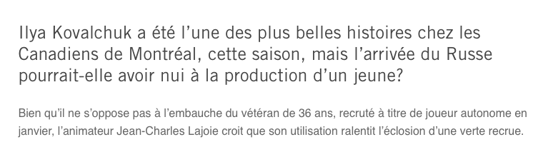 Jean-Charles Lajoie ACCUSE Claude Julien...