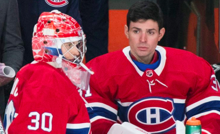 Joël Bouchard descend Cayden Primeau...