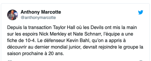 La chance de Marc Bergevin de le signer?