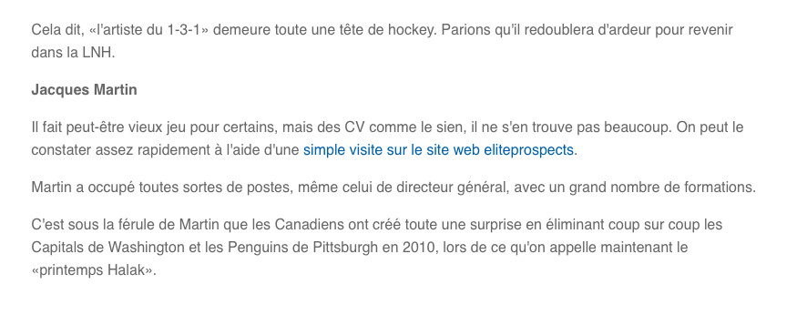 Le TOP 10 des candidats pour remplacer Claude Julien....