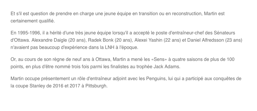 Le TOP 10 des candidats pour remplacer Claude Julien....