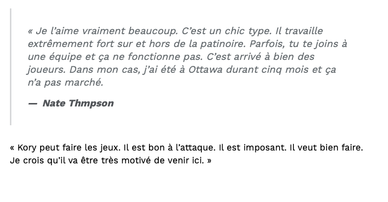 Nate Thompson qui LICHE le C...de Kovalchuk...