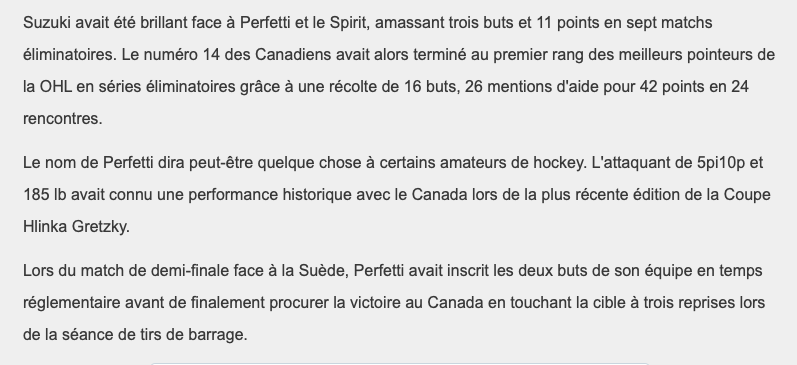 Nick Suzuki comparé...À Alexis Lafrenière...