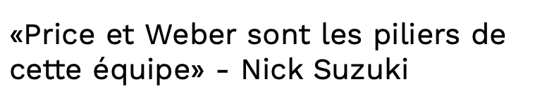 Nick Suzuki FLATTE Marc Bergevin dans le sens du POIL..