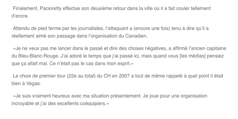 Plus HYPOCRITE que Pacioretty...Tu MEURS...