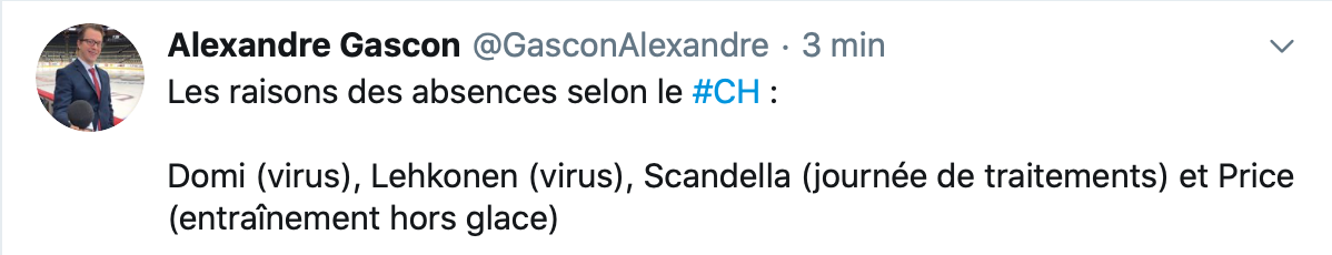 Tout le monde sait que Price s'est blessé hier...